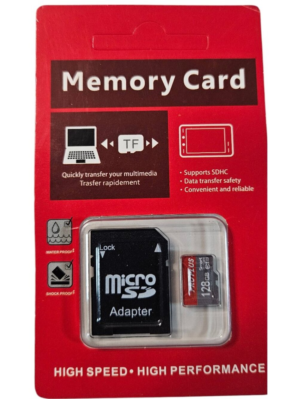 128GB Micro SD Card with SD Adapter High Speed Memory Card